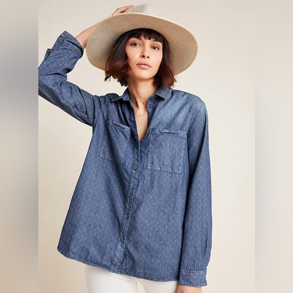 Anthropologie Pilcro The Cate Classic Denim Buttondown - Picture 3 of 11